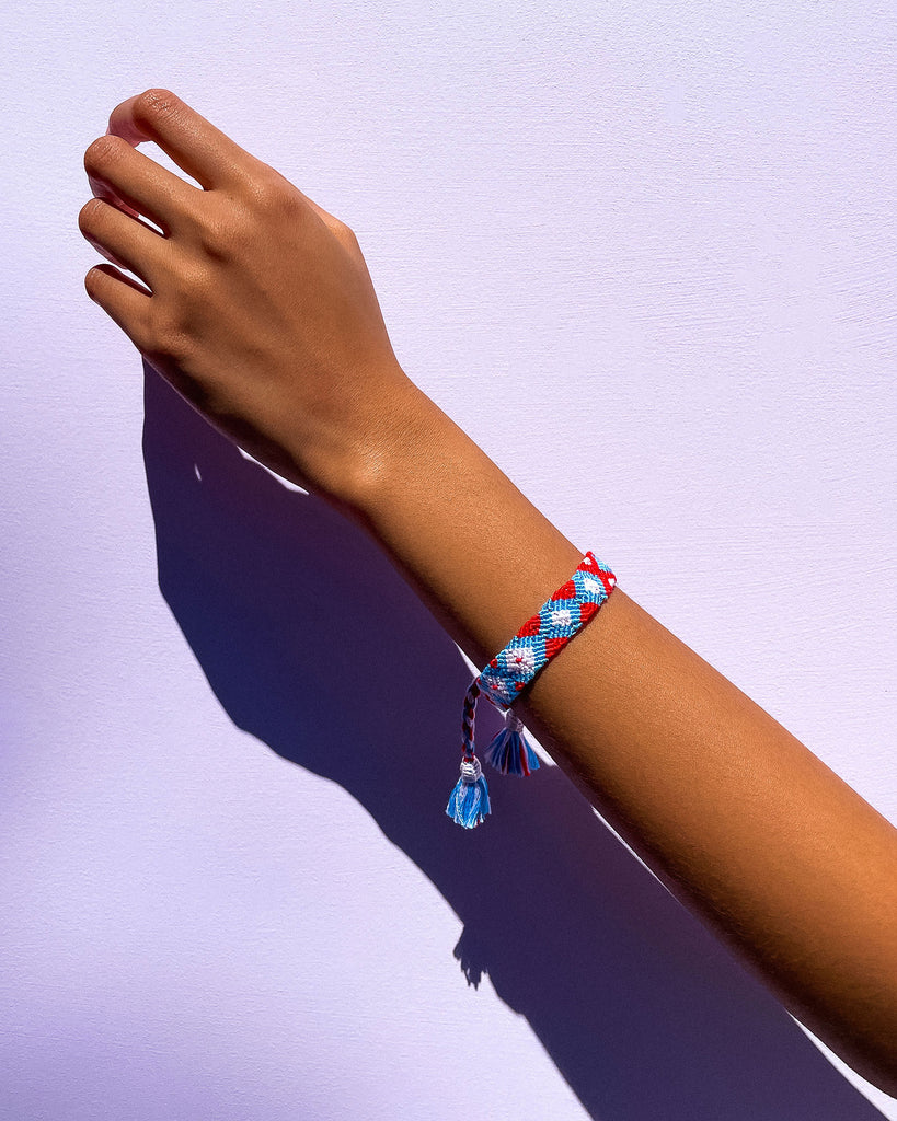 CYAN WHITE RED