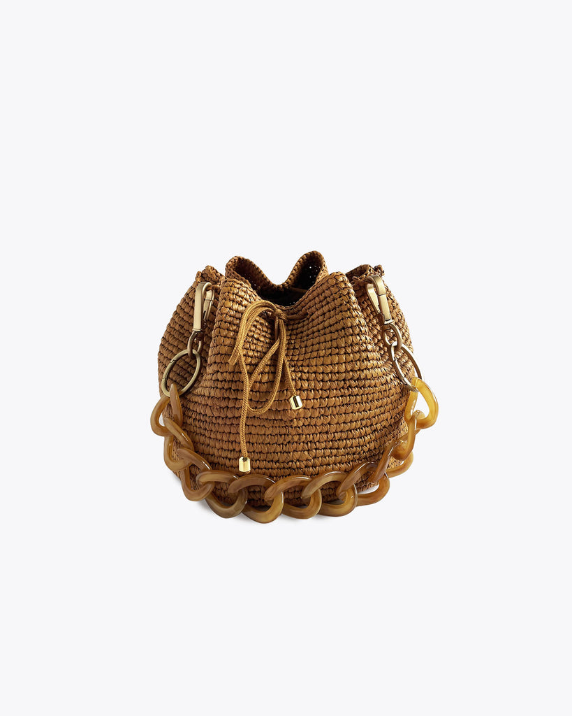 TAN WITH SHORT AMBER STRAP