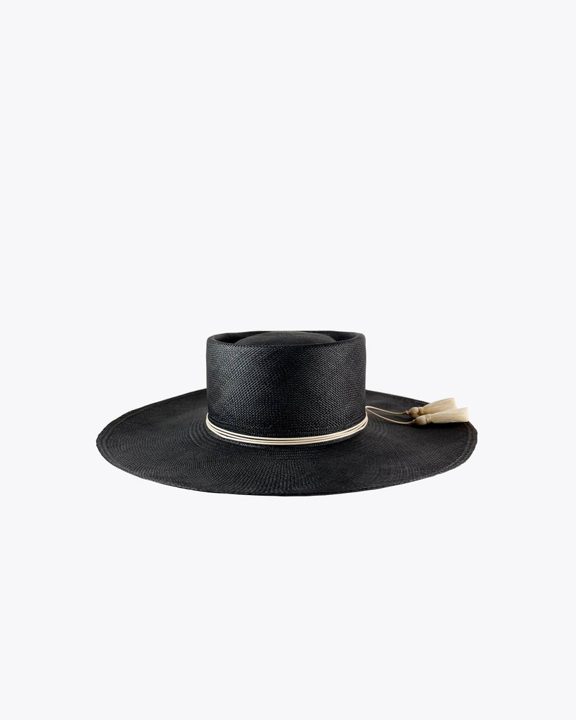 BLACK WITH WHITE CORD
