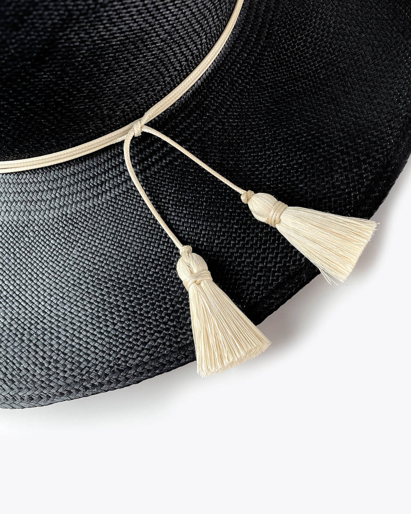 BLACK WITH WHITE CORD