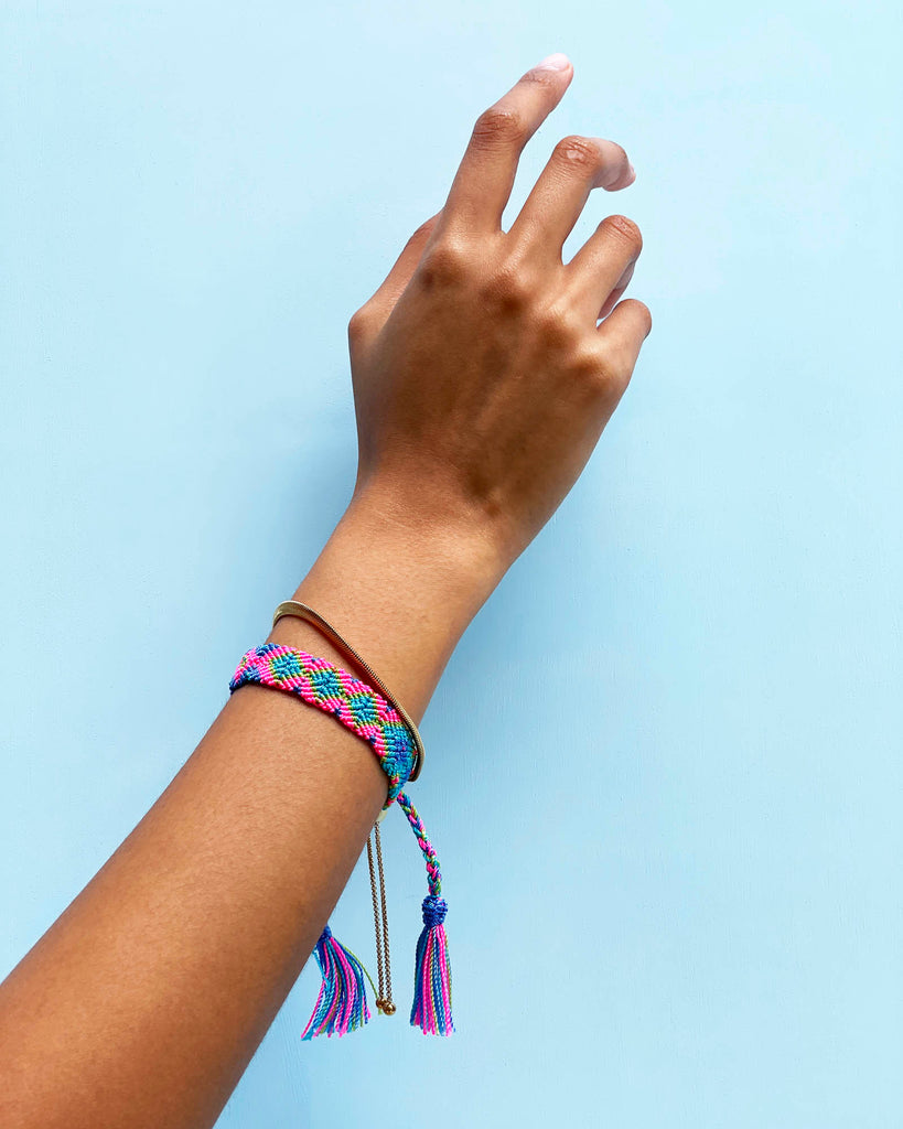 CYAN, BLUE & FLURO PINK