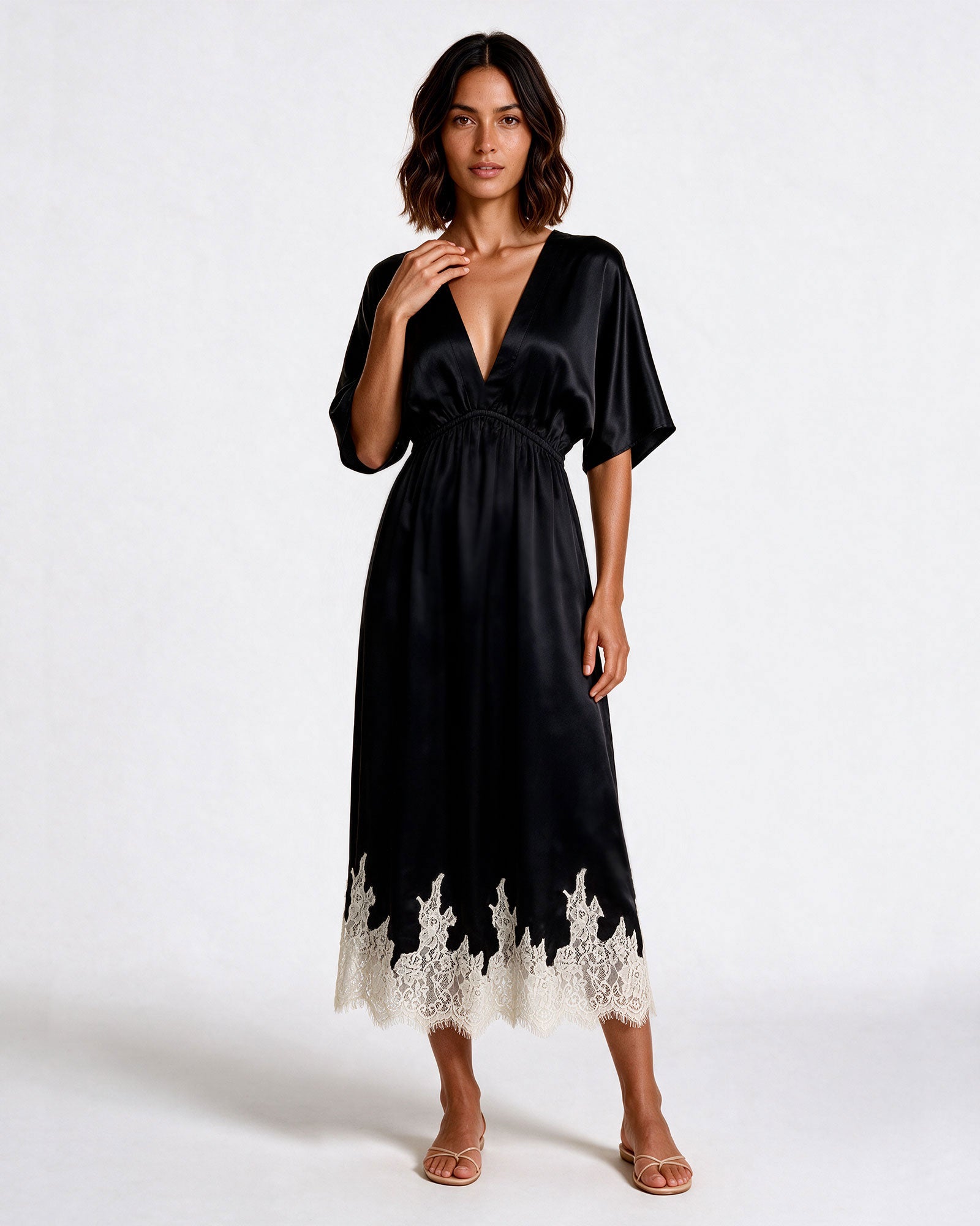 Empire Lace Dress - Black